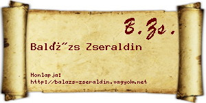 Balázs Zseraldin névjegykártya